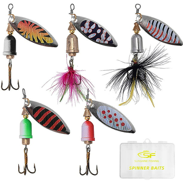 10PCS Fishing Lures Metal Spinner Baits Bass Tackle Crankbait Trout Spoon Kit US